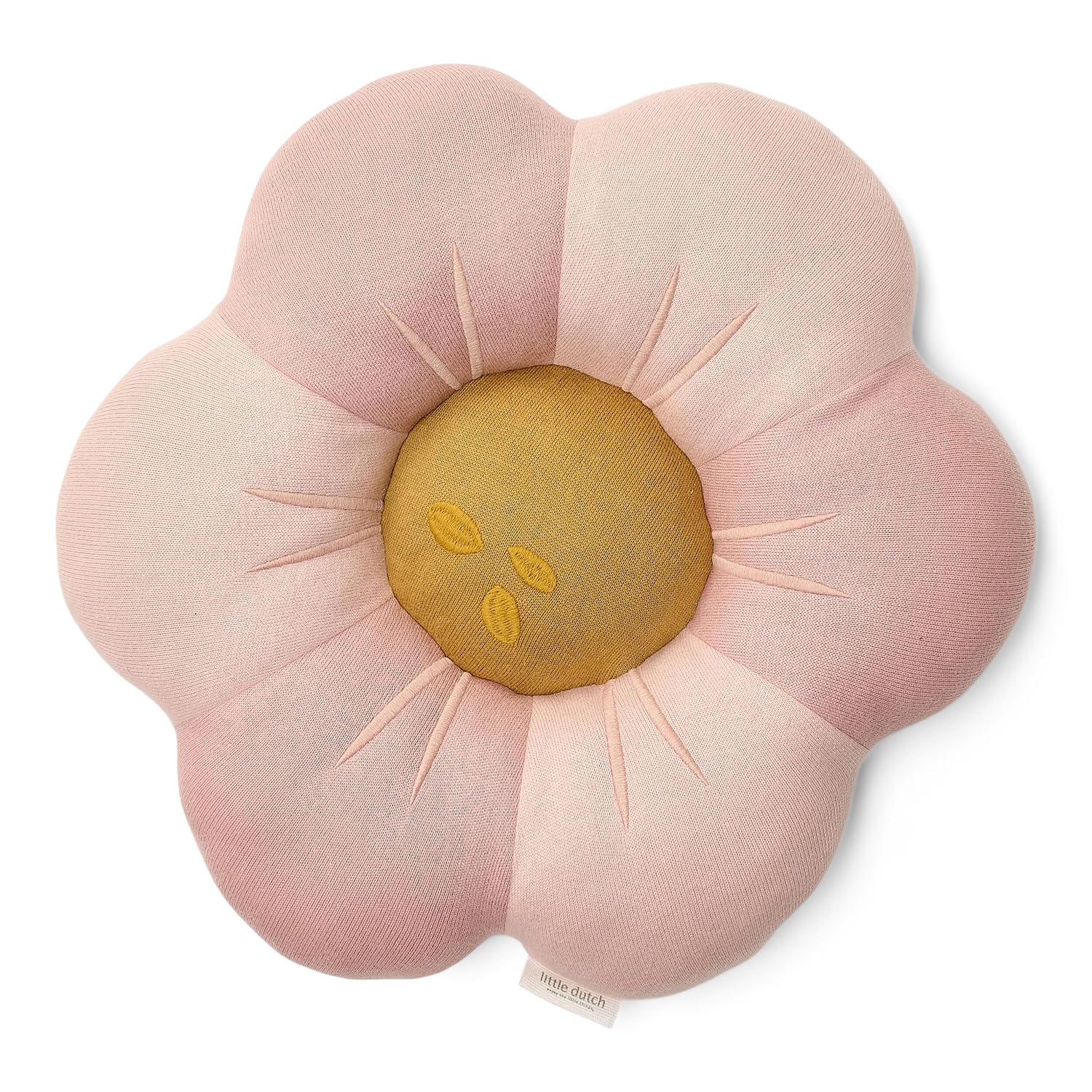 Little Dutch Kissen Kuschelkissen in Blumenform - Kinderkissen Strick - Dekokissen für Baby- & Kinderzimmer - für Mädchen - Fairy Garden rosa