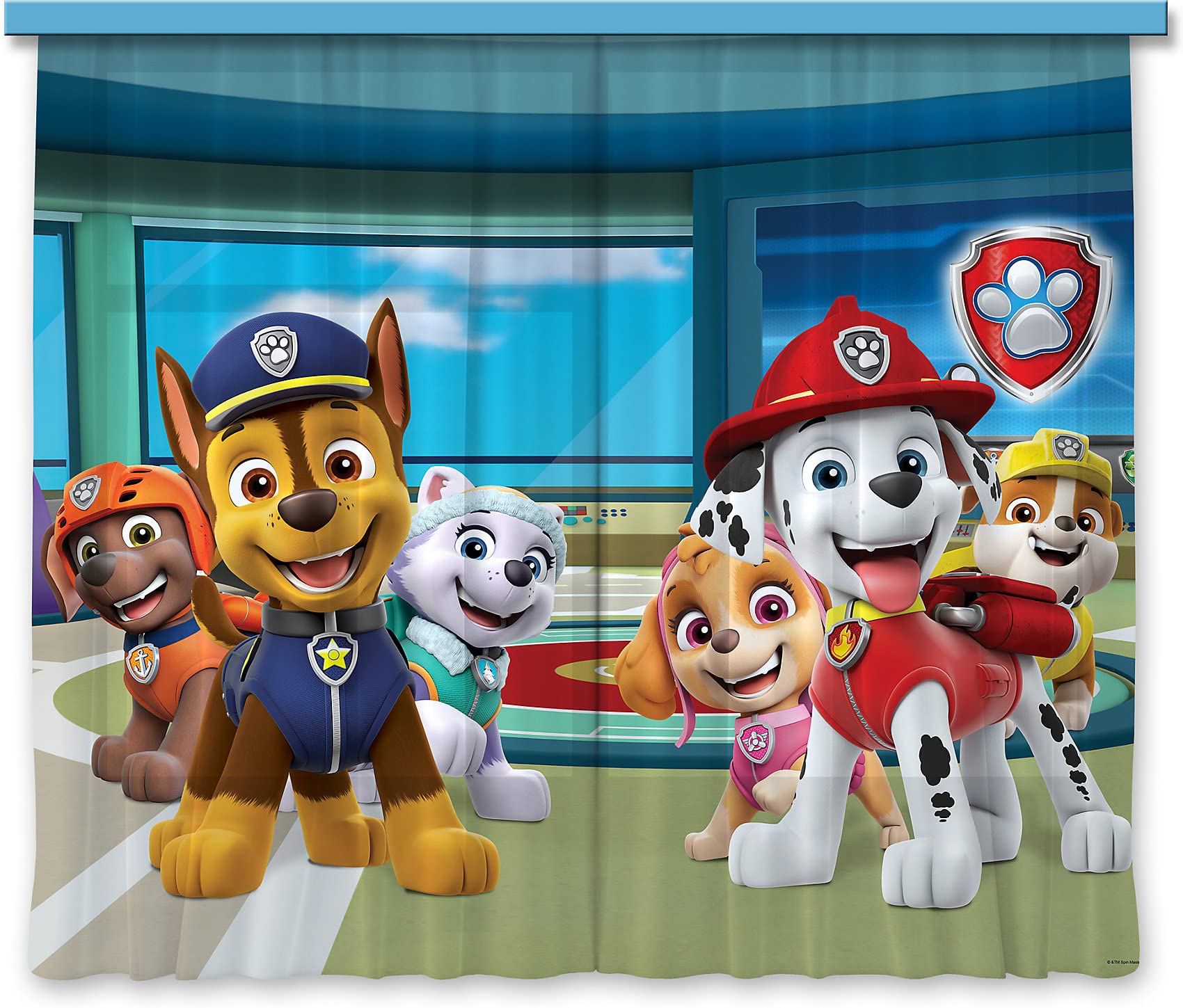 AG Design Paw Patrol Station Lot de 2 Rideaux pour Chambre d'enfant Multicolore 180 x 160 cm