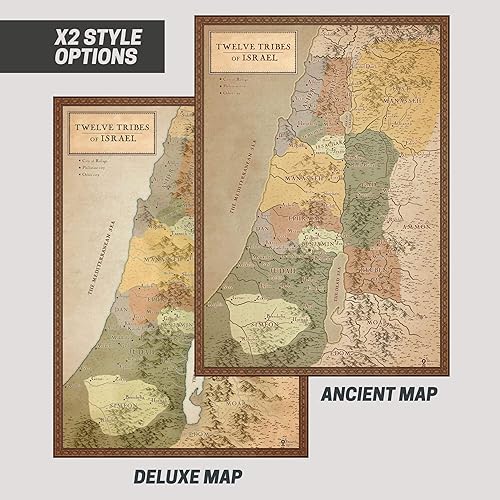 Miniatura 5 de Bible Map Store Póster de 12 tribus de Israel Mapas de Tierra Santa, pósteres bíblicos de arte de pared para aula, decoración de pared cristiana