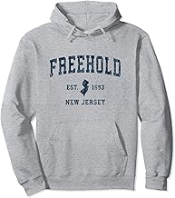 Freehold New Jersey NJ Vintage Sports Design Navy Print Pullover Hoodie