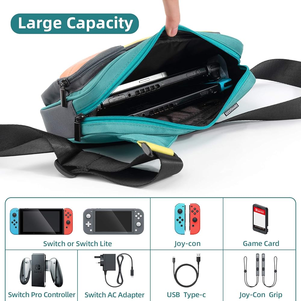 Nintendo Switch&ポーチ Amazon.com: GeekShare Large Capacity Multifunctional Switch