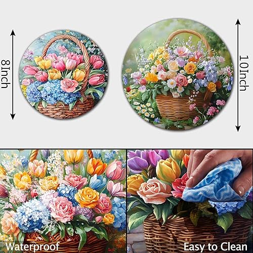 Miniatura 138 de Wildflowers - Juego de 4 fundas para quemadores de estufa de arte botánico, cubiertas superiores de estufa para quemadores de gas, estufa eléctrica