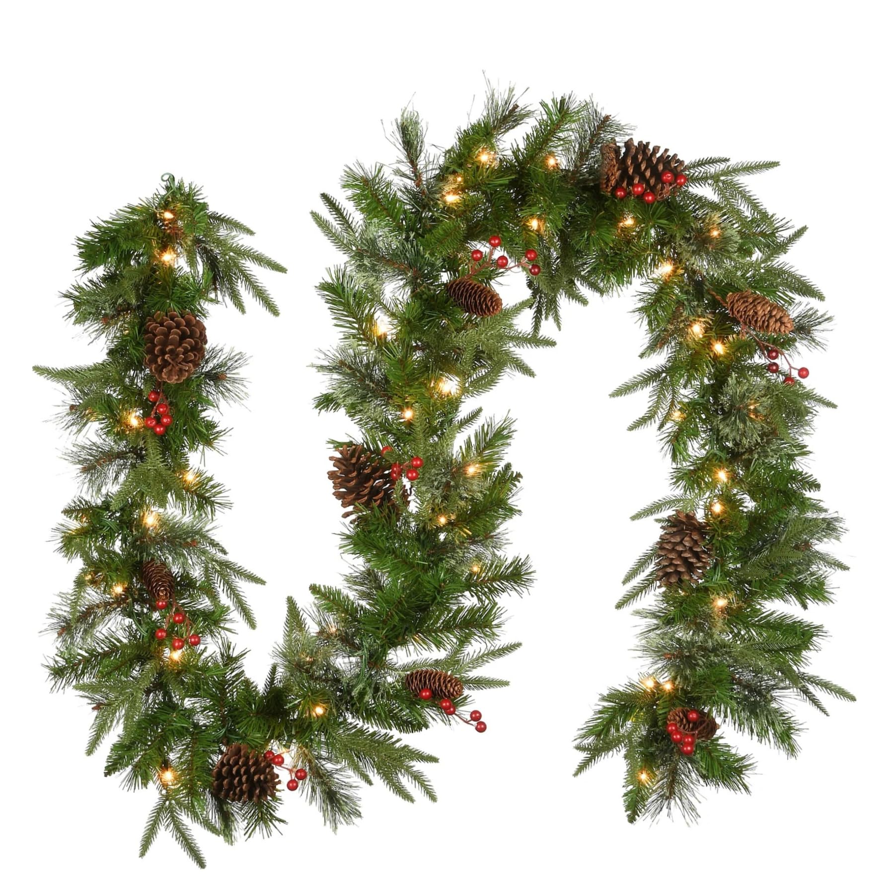 Guirlande de Noël avec lumières de 180 cm pour déco de maison