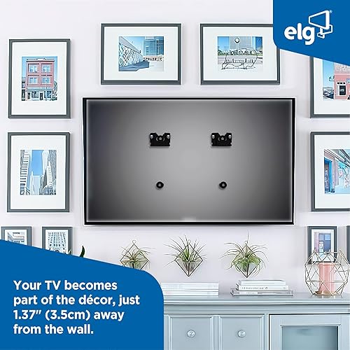 Miniatura 4 de ELG Soporte de pared para TV de perfil fijobajo para televisores de 14 a 75 pulgadas, soporta hasta 99 libras, VESA universal, se adapta a pernos de