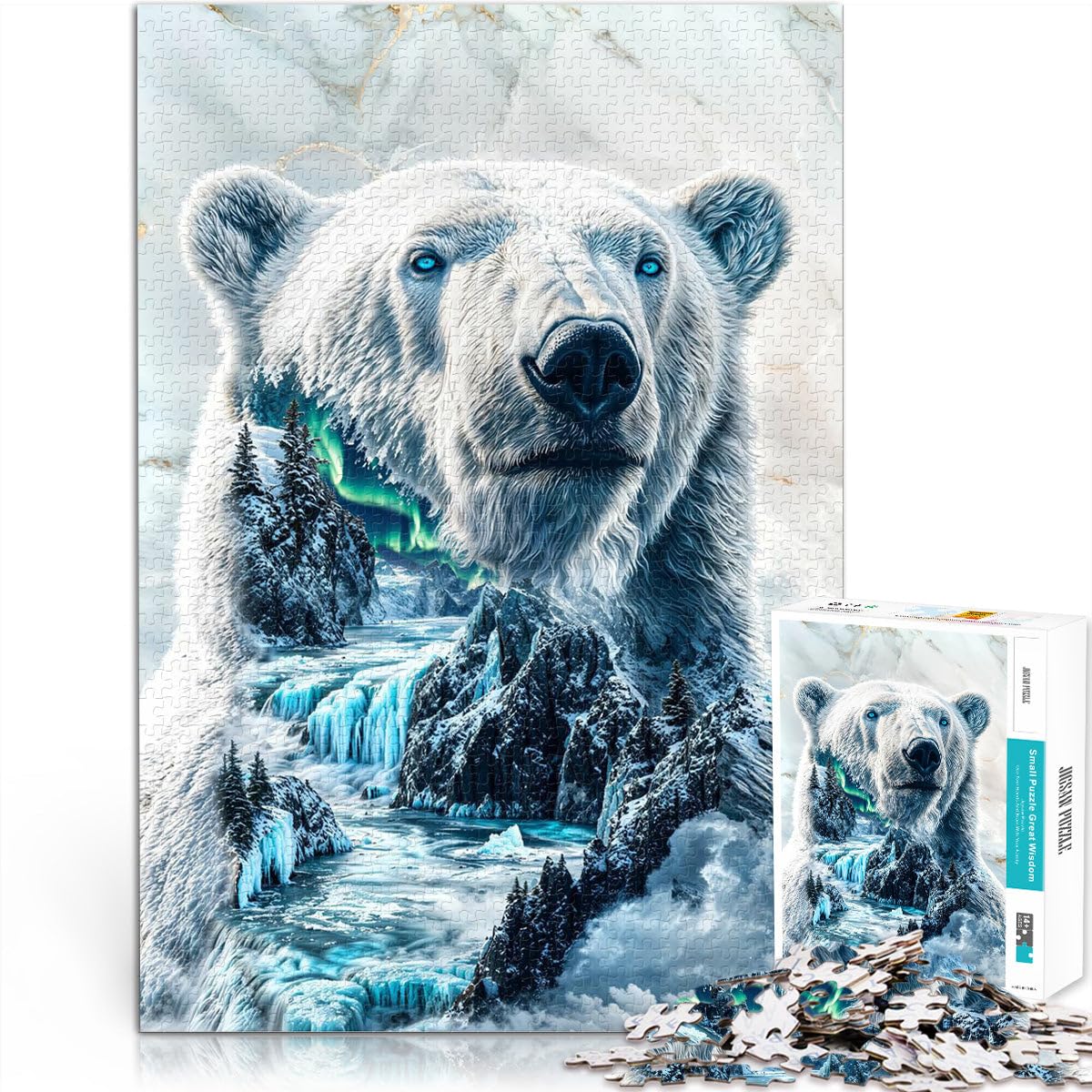 1000 Piece Puzzle For teenagers Arctic Majesty Polar Bear Handgeschwindigkeitswettbewerb Wichtelgeschenke38x26cm — image 1