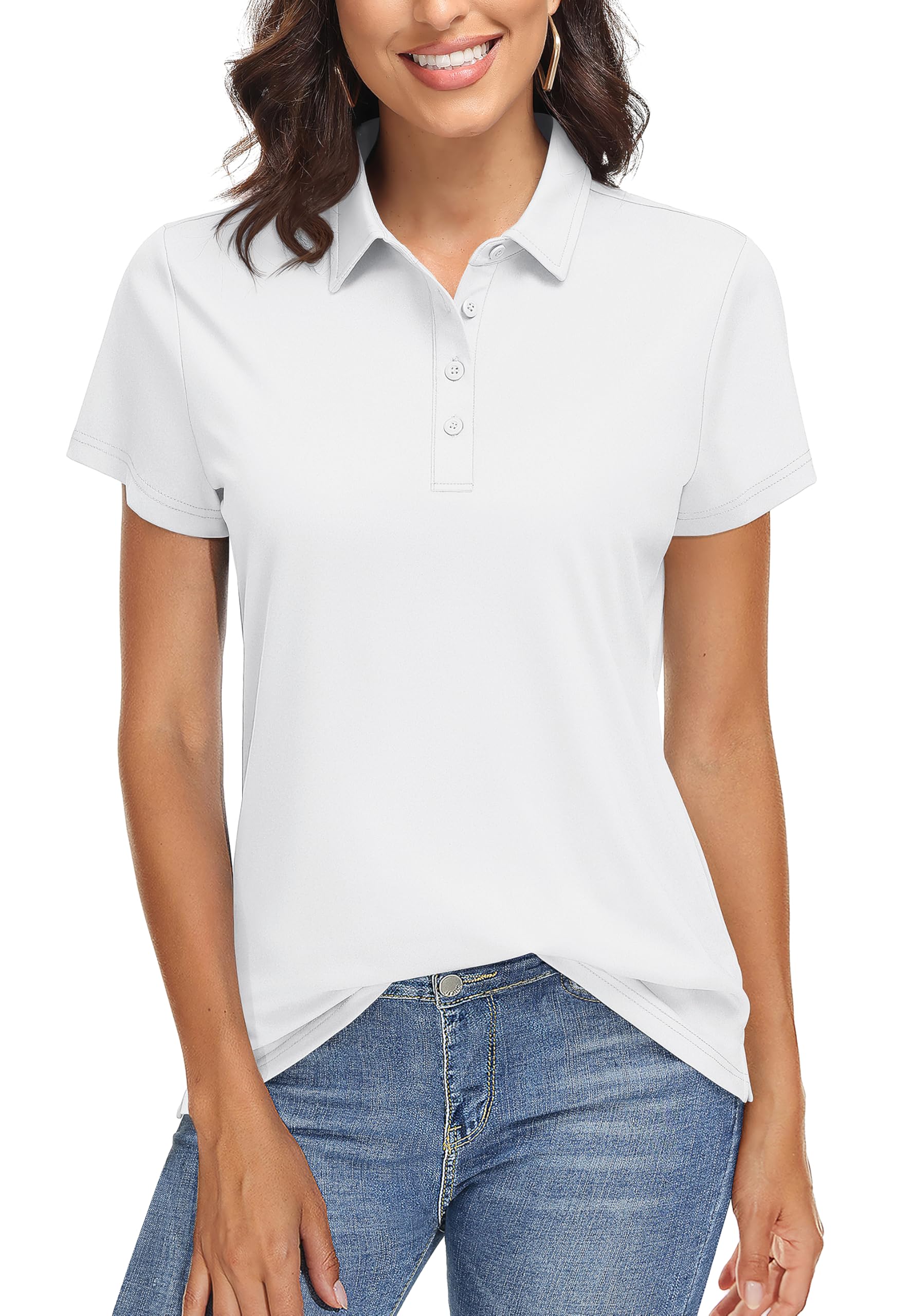 TACVASEN Women's Golf Polo Shirts Short Sleeve UPF 50+ Sun Protection Golf Shirts for Women Quick Dry Collared Polos