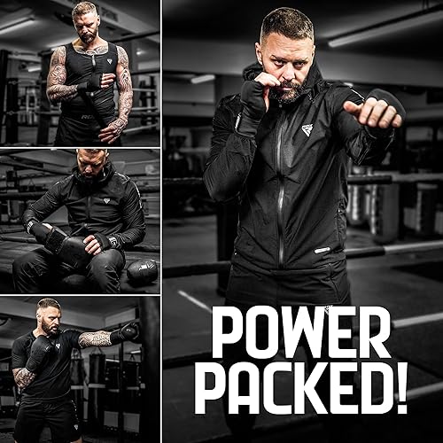 Miniatura 5 de RDX Gel Boxing Hand Wraps Inner Gloves Men Women, Quick 75cm Long Wrist Straps, Elasticated Padded Fist Under Mitts Protection, Muay Thai MMA