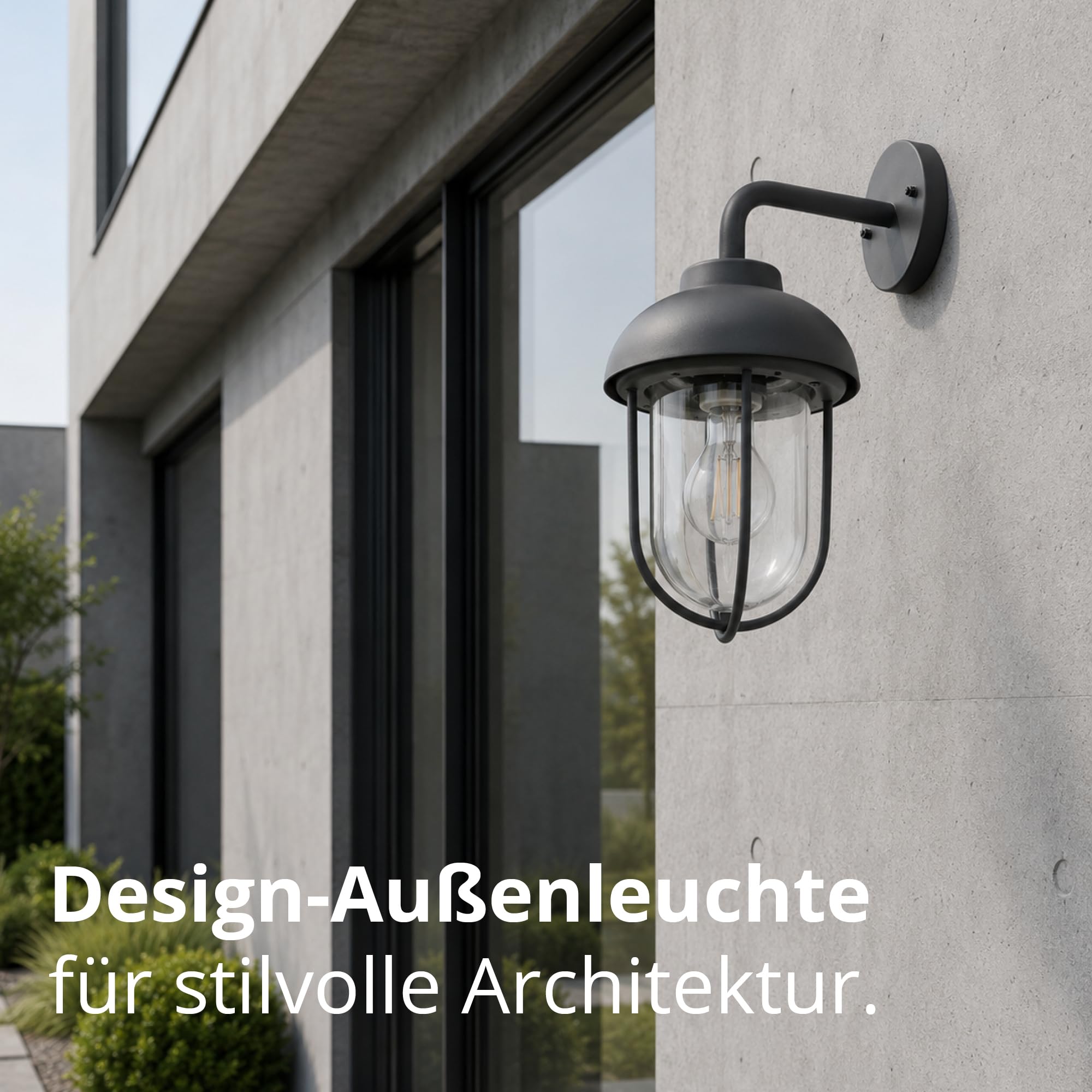 Trio Leuchten Zewnętrzna lampa ścienna Duero 202760142, aluminiowy odlew ciśnieniowy antracyt, szkło przezroczyste, bez 1x E27