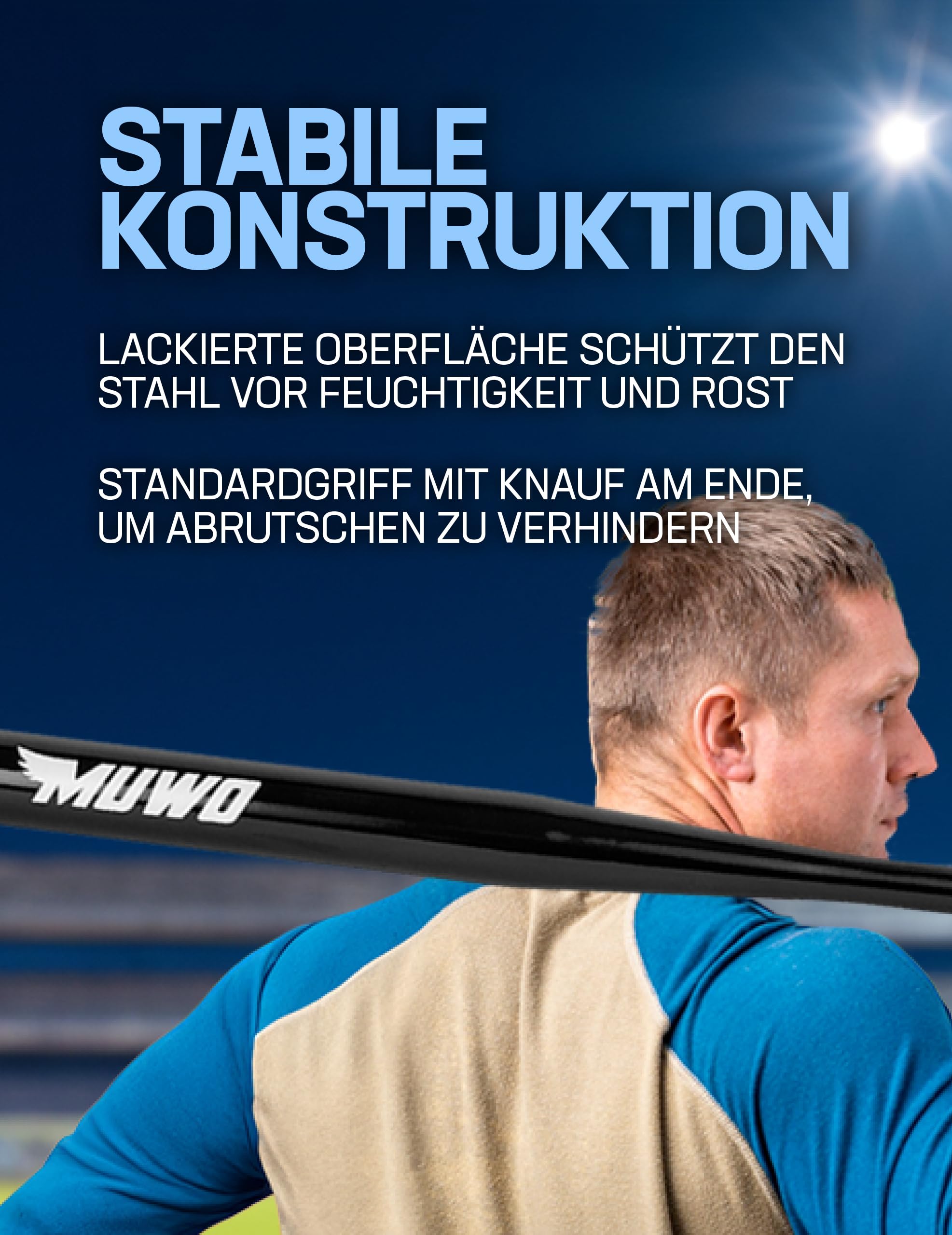 MUWO Mazza da baseball in acciaio legato con finitura laccata adatta per principianti, giocatori amatoriali e professionisti, 7 colori brillanti. Lunghezza: 28 pollici (0,71 m), peso: 980 g