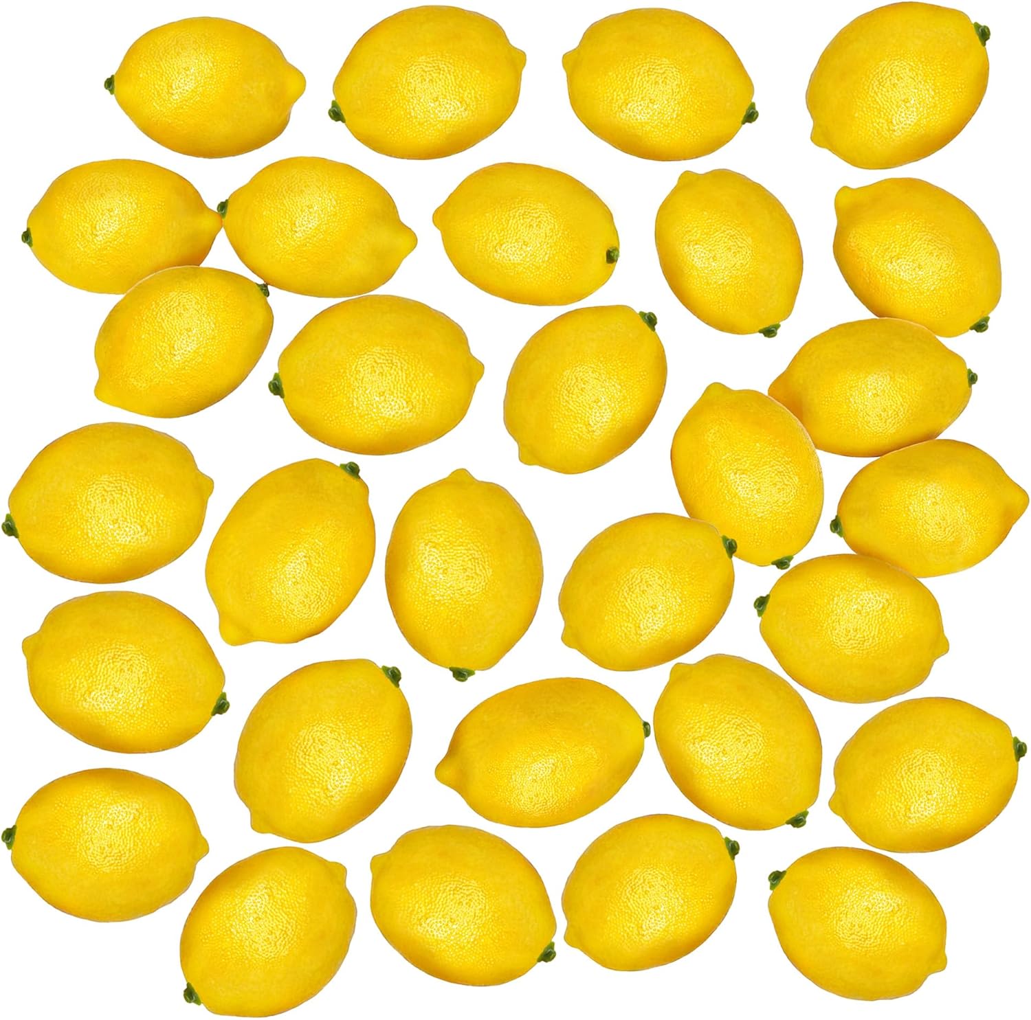 Toopify Fake Lemons, 30 Pcs Ultra Realistic Artificial Fruit with Natural Texture, Matte Non-Glossy for Large Displays Events Photography & Party Decor