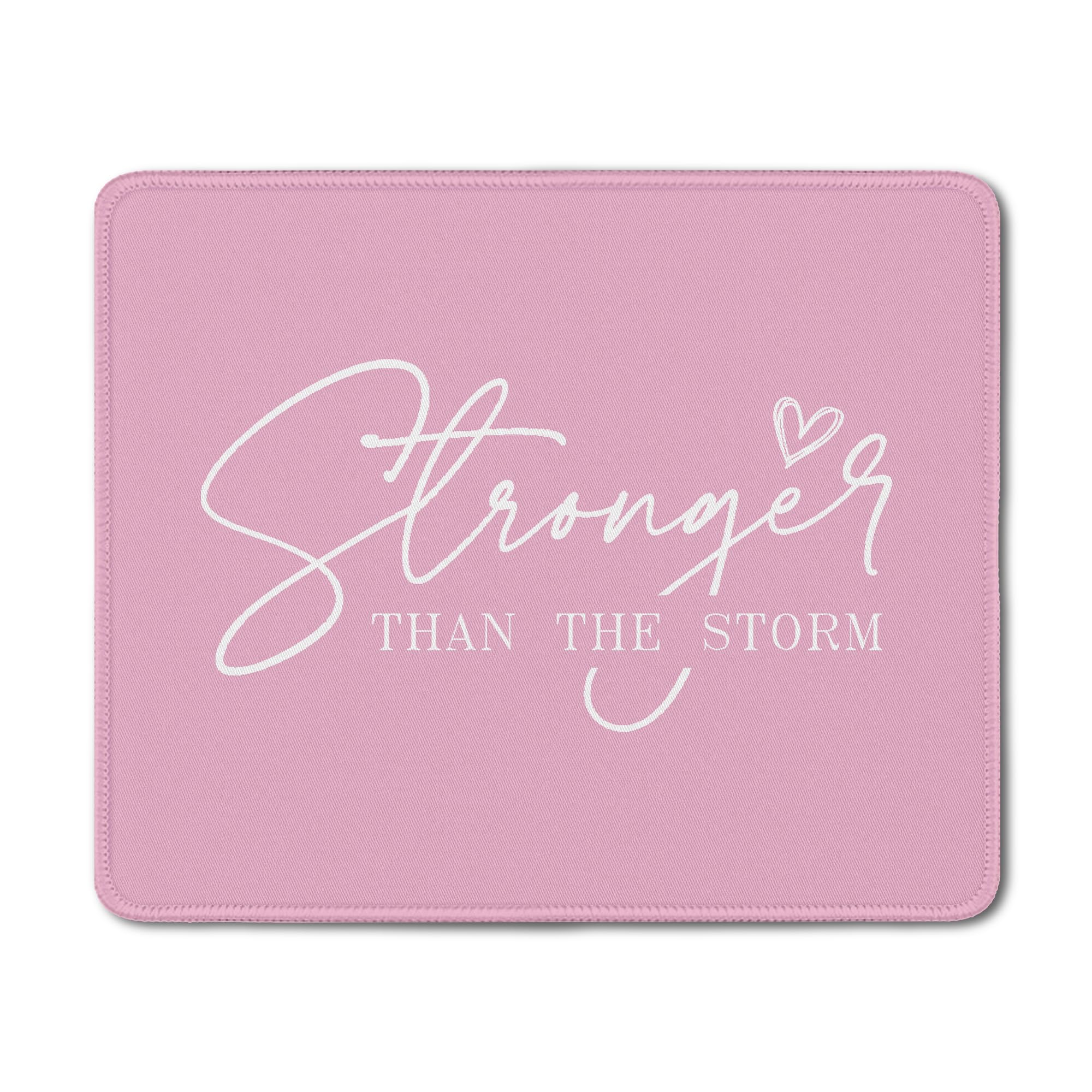 Pink Stronger Than The Storm Inspirational Mouse Pad Inspirational Motivational Positive Gift Mouse Pads for Desk Home Office