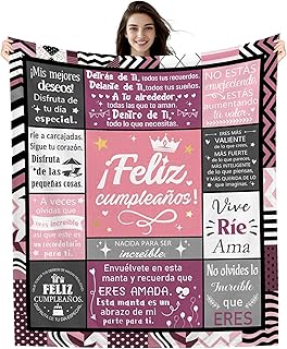 Amorea Regalo de cumpleaños Mantas para Mujeres y Niñas Ideas de Mantas de Feliz Cumpleaños para Hija Hermana Nieta Mamá A...