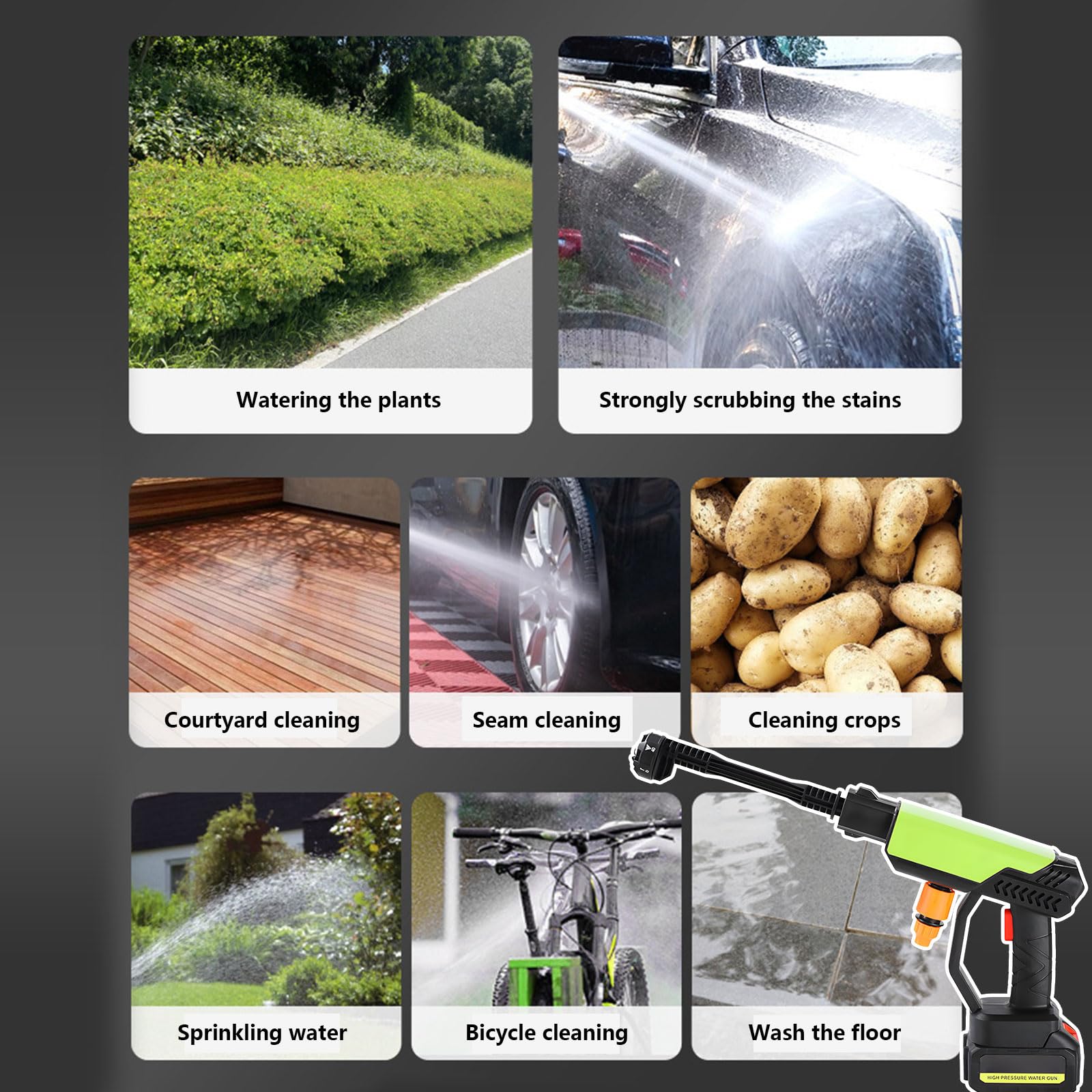Nettoyeur haute pression mobile pour usage domestique, lavage de voiture, nettoyage extérieur, construction de substances permanentes, nettoyeur haute pression électrique