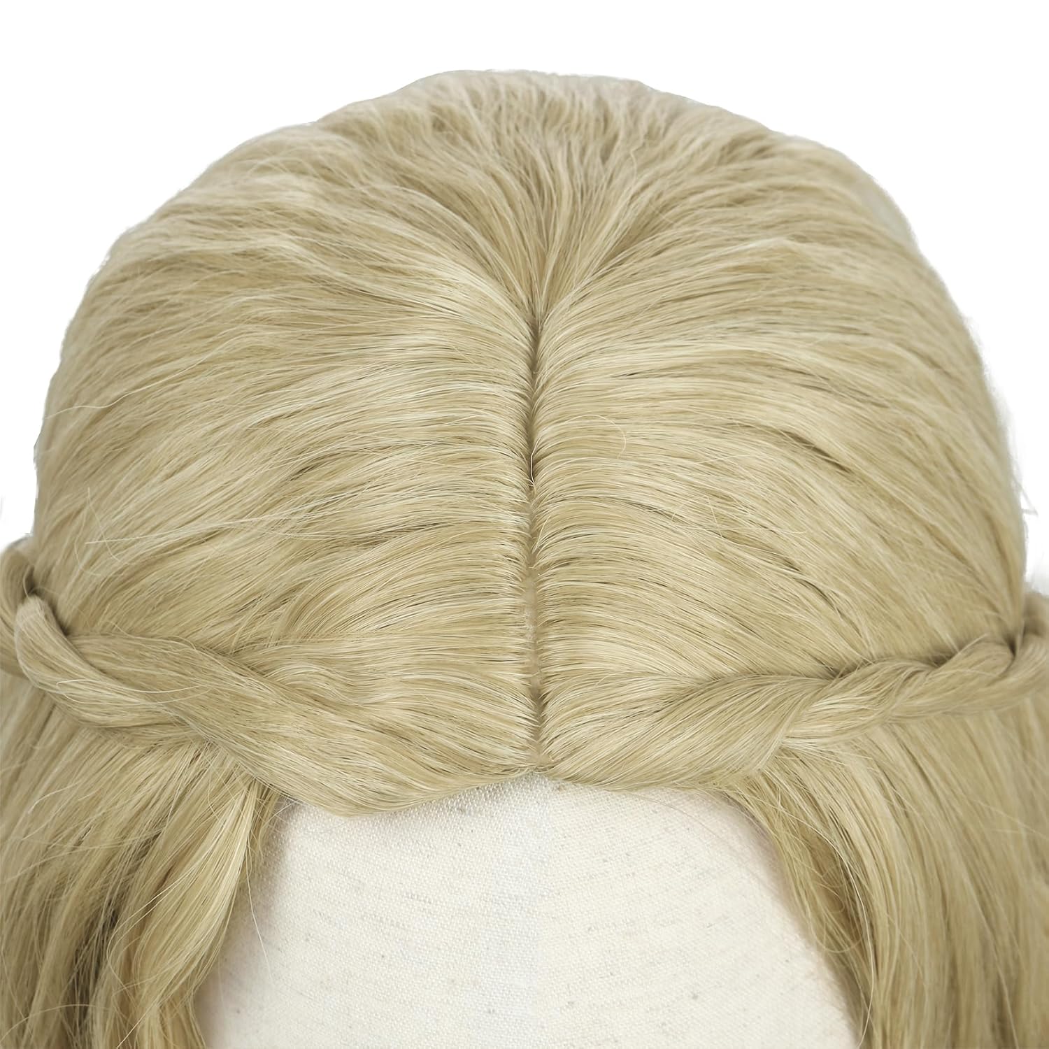 karlery Adult Women Long Blonde Wavy 70s Hippie Princess Wig Heat Resistant Synthetic Fiber Soft Adjustable Size Cap Cosplay Event Costume Halloween Party Wig