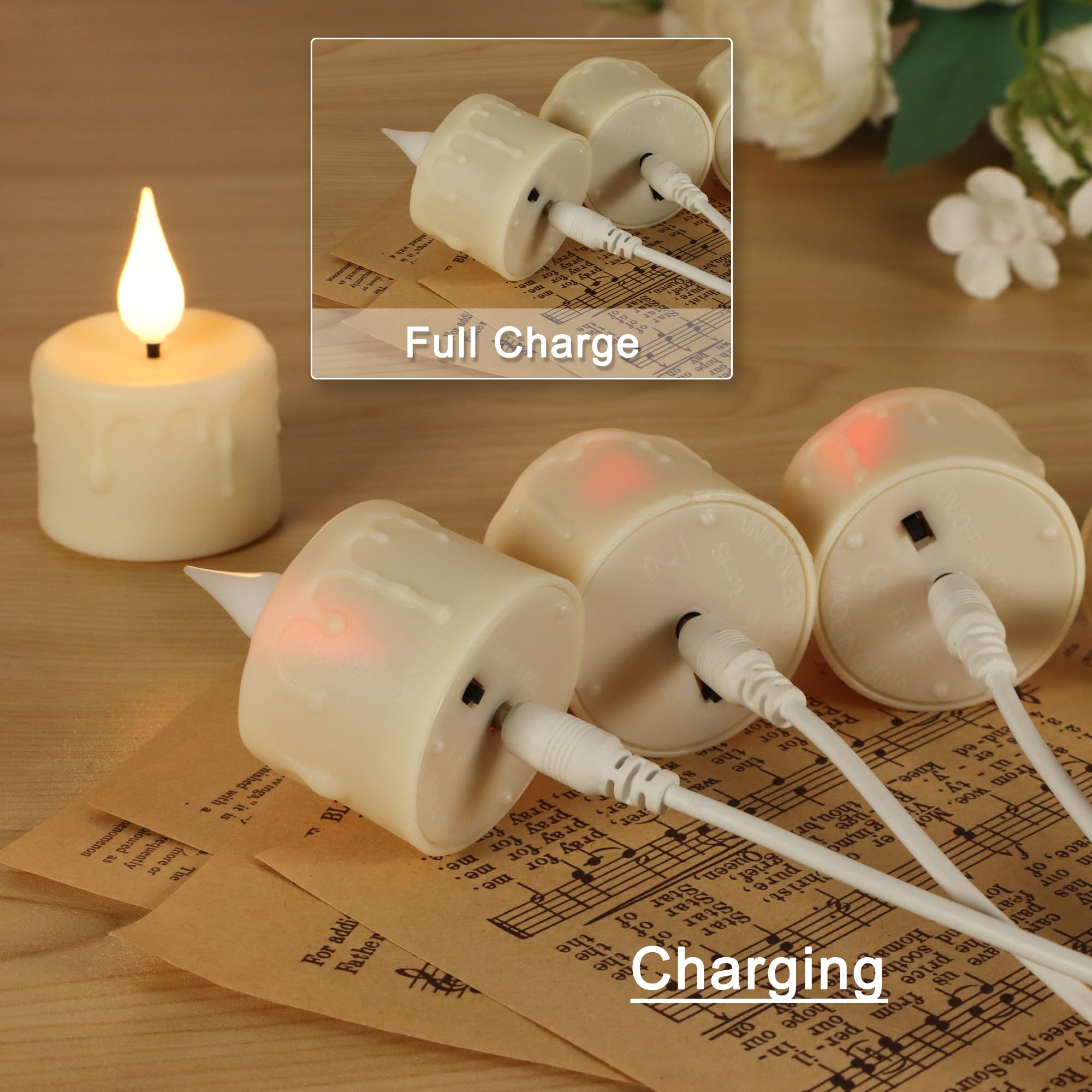 6 Candele Coniche Nere Senza Fiamma Tremolanti Con Timer Remoto A 10 Tasti Portacandele A Led A Batteria Con Finestra~p151375492 - Foto 3