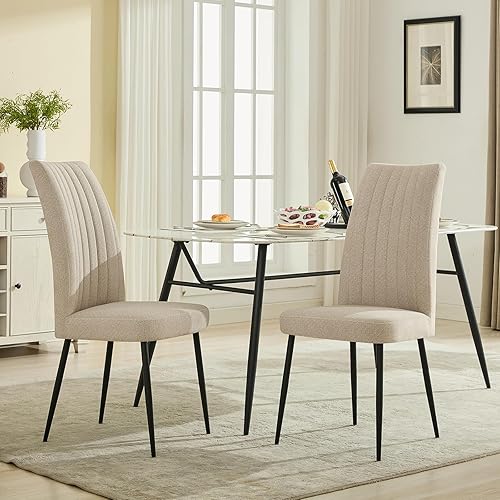 Miniatura 8 de Juego de 2 sillas de comedor, sillas de cocina tapizadas de terciopelo con pie ajustable, sillas de comedor copetudas con patas de metal, silla Gris