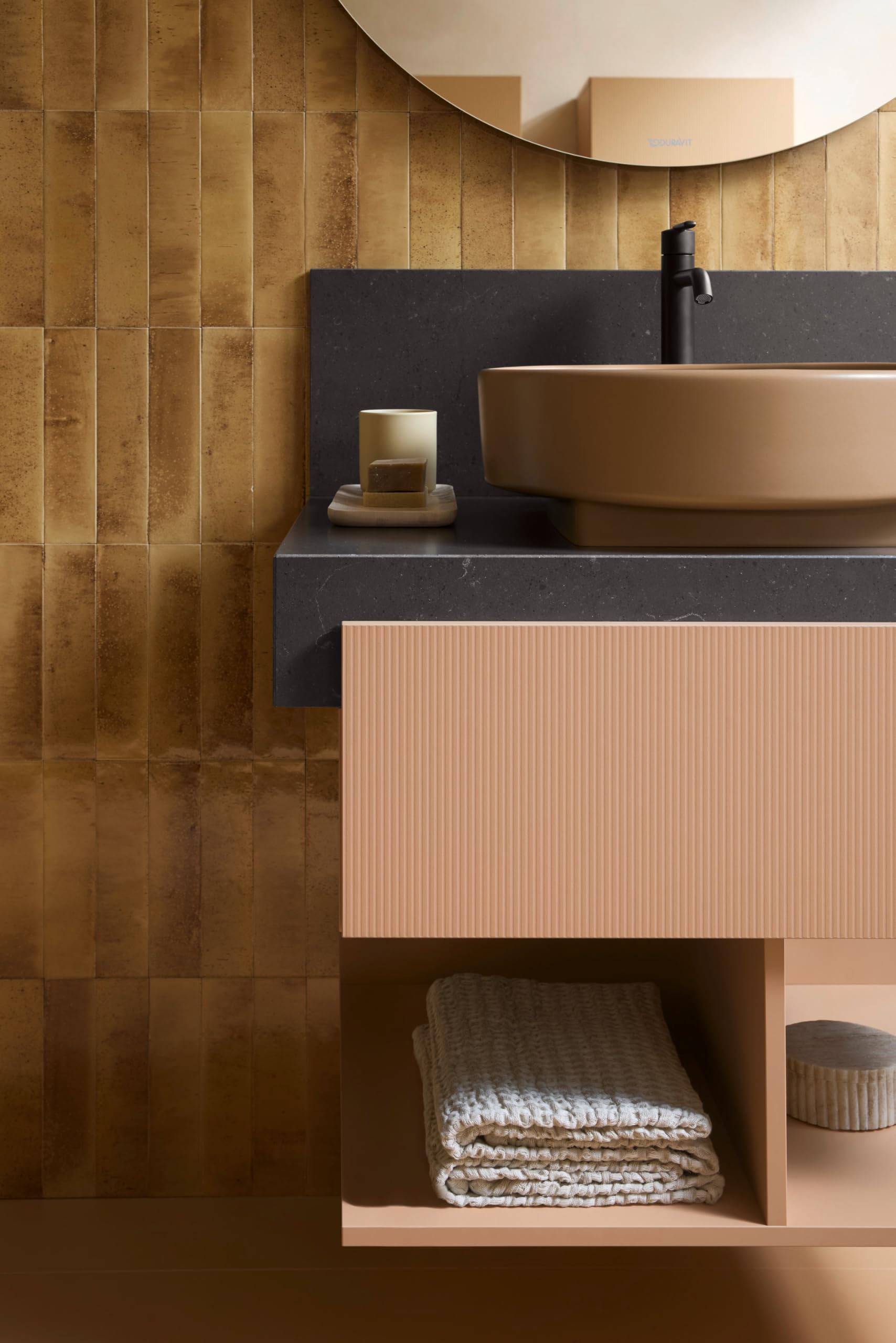 Duravit Balcoon bateria umywalkowa, rozmiar XL (wysokość wylewki 153 mm), energooszczędna bateria umywalkowa (FreshStart), oszczędzająca wodę kran łazienkowy (MinusFlow), armatura łazienkowa, czarna