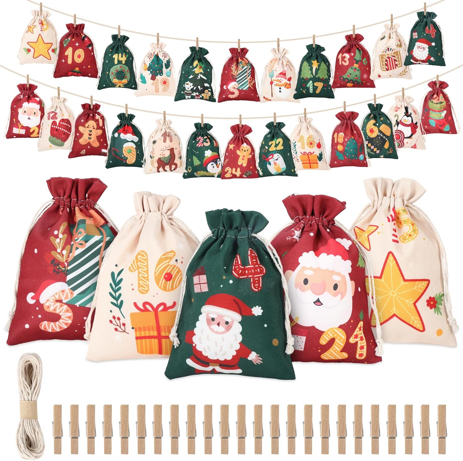 DIY Stoff-Säckchen Set 24 Stück