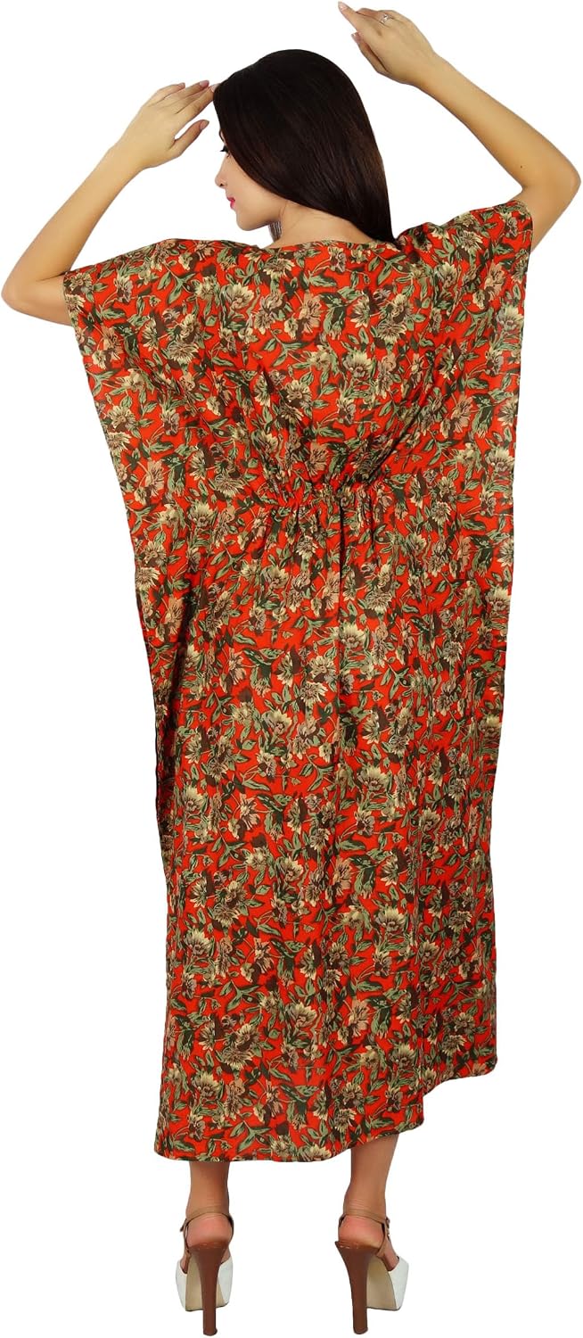 Bimba Women Long Printed Maxi Kaftan Cotton Night Wear Caftan Gown Coverup
