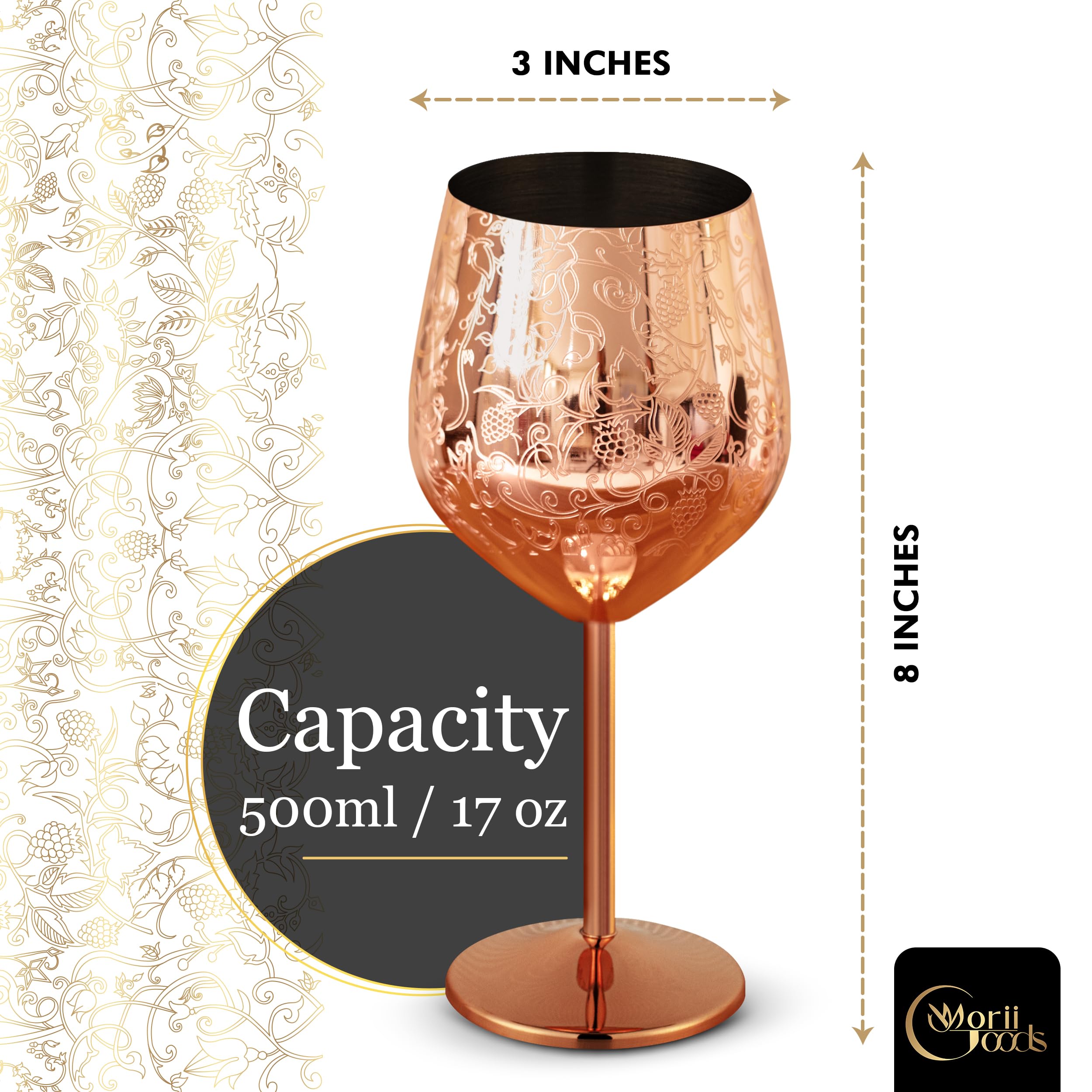 Copas de vino de acero inoxidable, juego de 2 copas de vino grabadas, copas de vino irrompibles de oro rosa para viajes, camping y piscina, copas de vino elegantes para mujeres y hombres