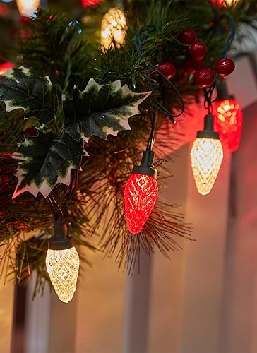 Miniatura 7 de Luces LED de Navidad C9 para exteriores, 81 pies, 100 luces LED con temporizador y 8 modos de luz, árbol de Navidad impermeable de grado comercial