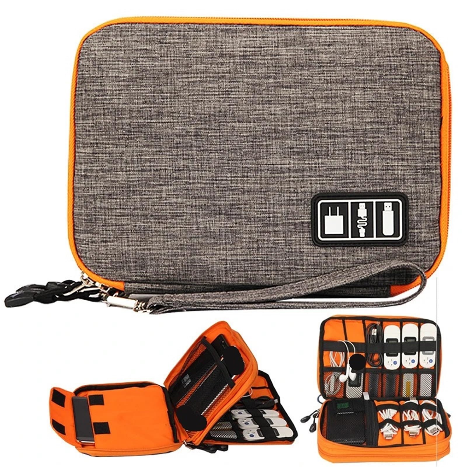 Borsa Organizer Per Cavi Custodia For Cavi A Doppio Strato Caricabatterie Auricolari Gadget Organizer Digitale(A-M-red)