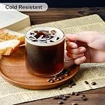 PARACITY Effacer la tasse de café 14oz, Ensemble de tasses à café 2, Grandes tasses à café en verre avec poignée, tasses de thé en verre pour boissons chaudes/froides, Latte, Cappuccino, Thé, Jus et bière