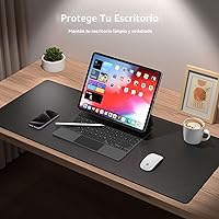 Vista 3 de Protector de piel para escritorio, antideslizante, de piel sintética, tapete para mouse, cubierta para escritorio de oficina, tapete de escritorio