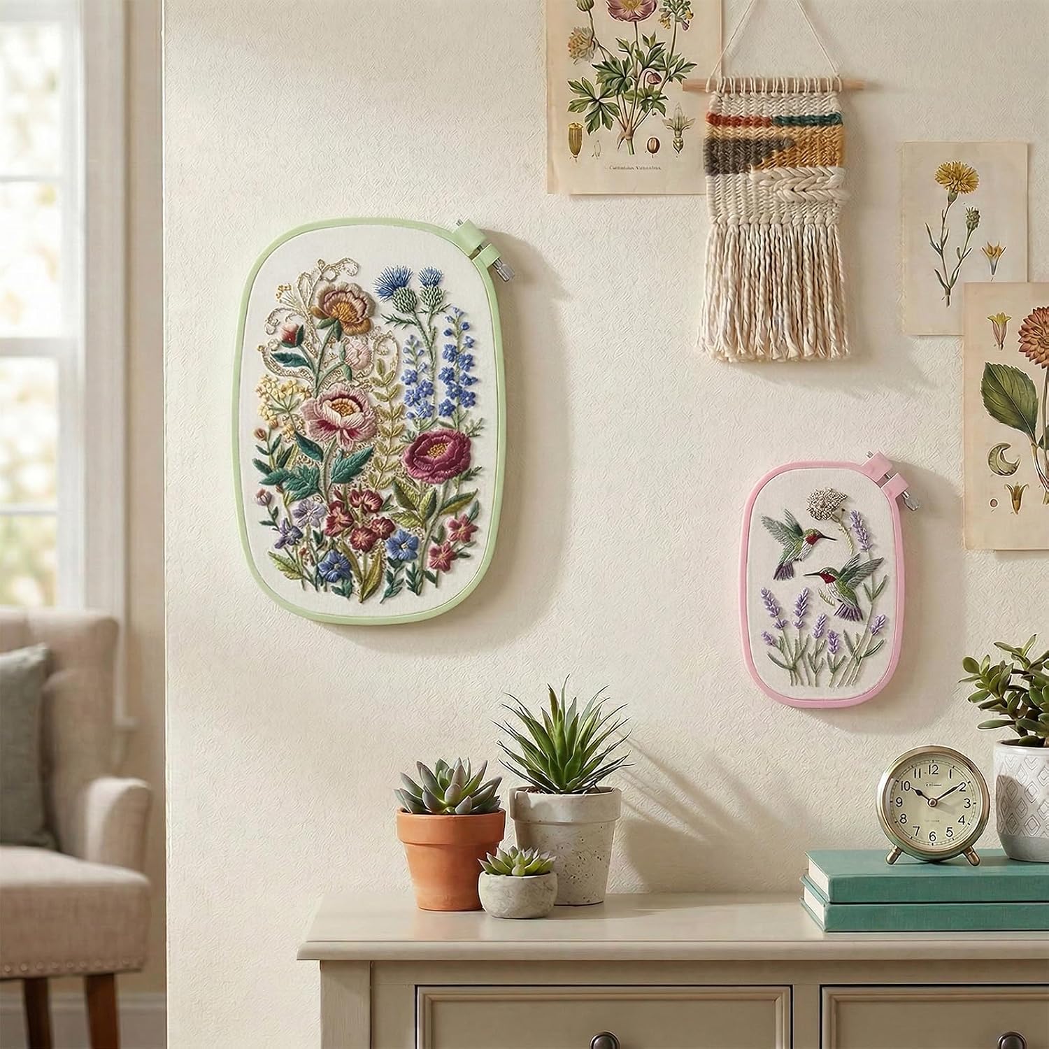 ZEYIYER 2Pcs Square Embroidery Hoop, Small Cross Stitch Hoop | Reusable Plastic Needlepoint Hoop for Cross Stitching, Sewing Project, DIY Craft (6in, 10in)
