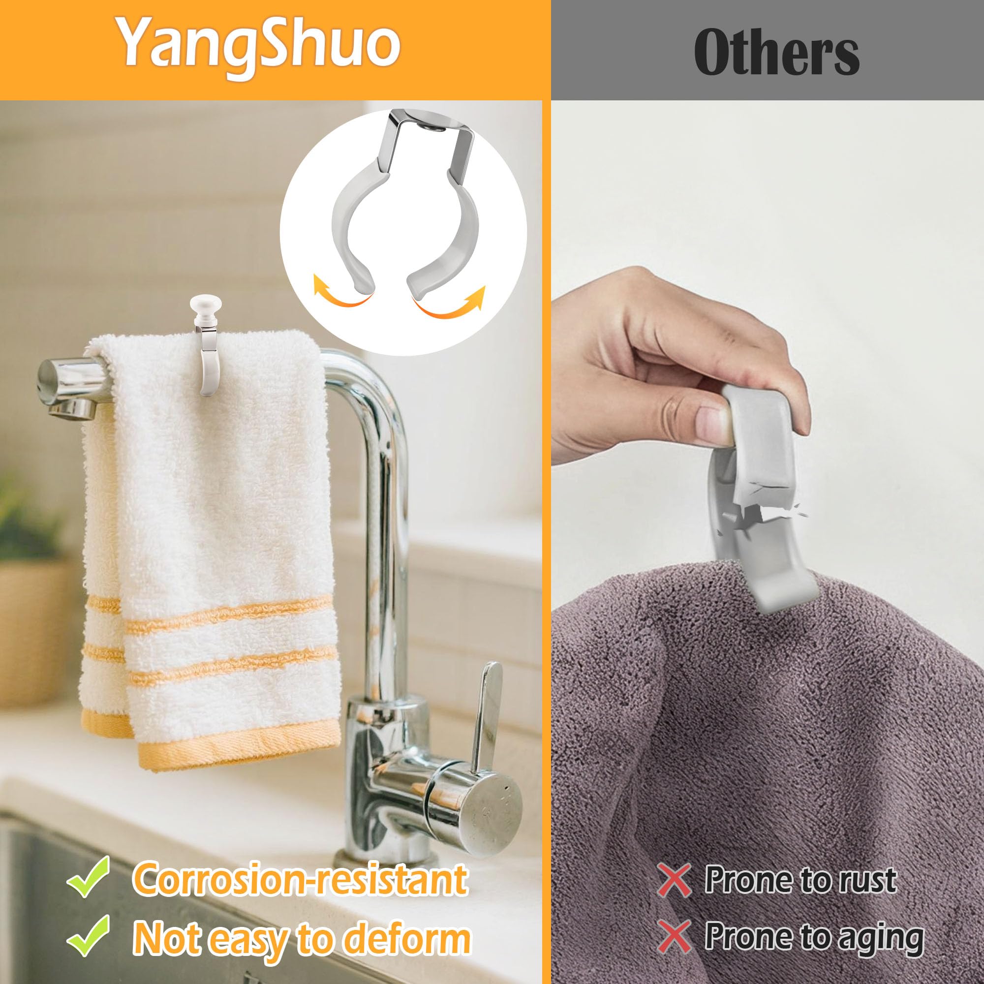 Metal Towel Clips with Wooden Handle - Kitchen & More -5 Metal Towel Clips with Wooden Handle - Kitchen & More -5
