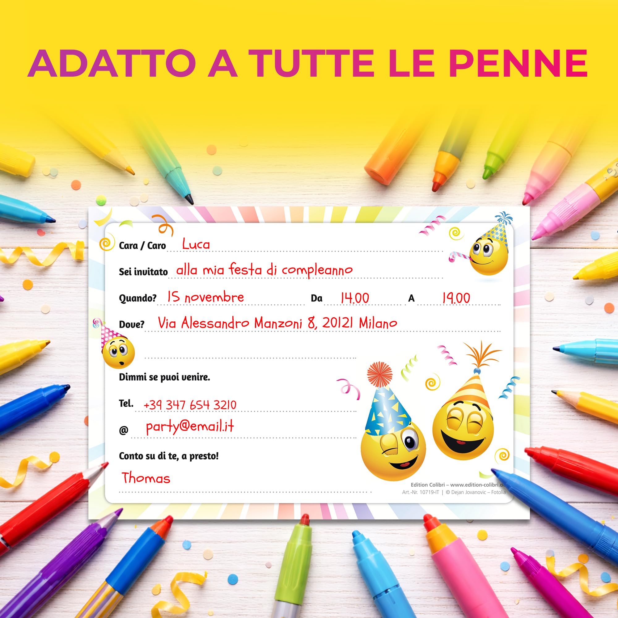 Edition Colibri 10 biglietti di invito per compleanno per bambini for