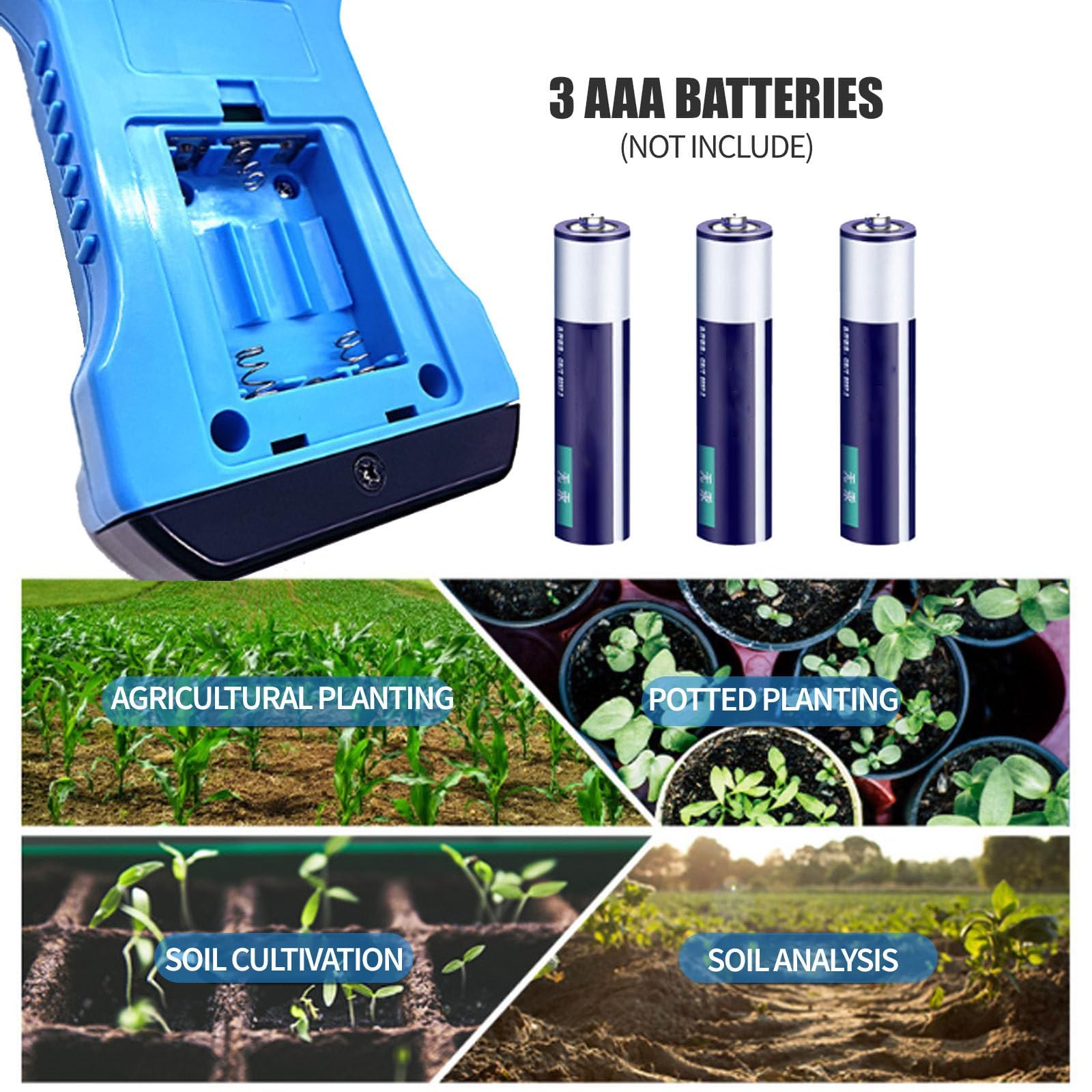 Probador de suelo, medidor de pH 7 en 1 de alta precisión, humedad, NPK, conductividad, probador CE, kit de prueba de suelo de jardín para granja, invernadero, cultivo de plantas