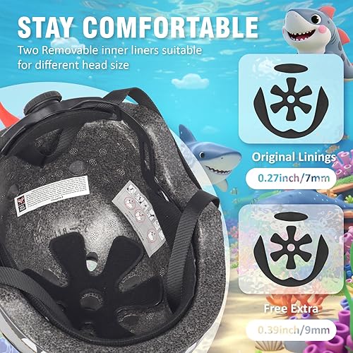 Miniatura 6 de Casco de bicicleta para niños pequeños, ajustable y multideportivo para niños y niñas, 2 tamaños