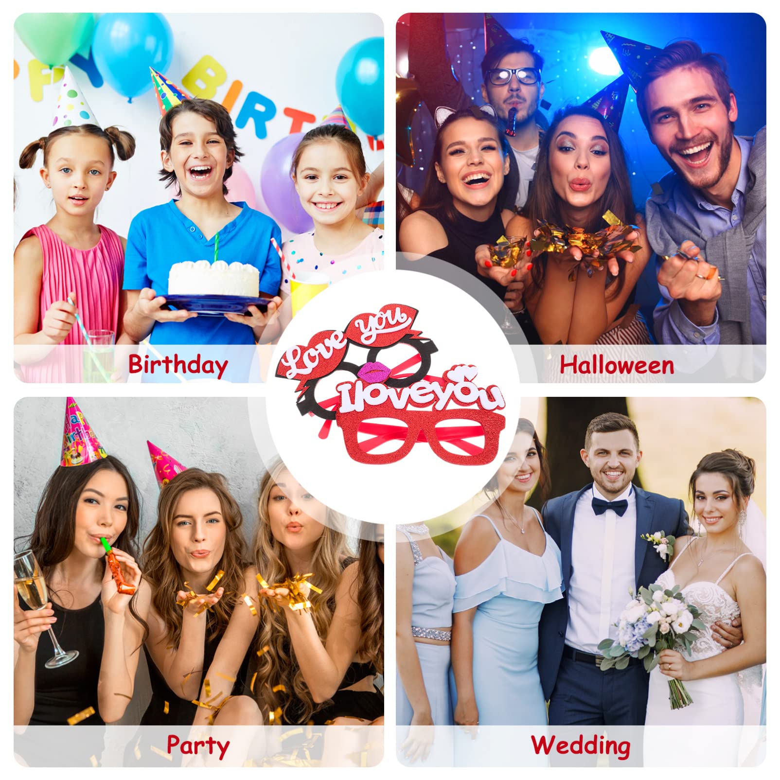 jojofuny 18stücke Teiliges Valentinstag Brillen Lustige Herzbrillen Für Partys Foto-Requisiten Dekorative Brille Für Damen Universelle Komfortables Tragegefühl Verschiedene Designs