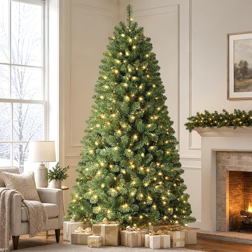 Alupssuc 6ft Pre-Lit Artificial Christmas Tree, 180 Warm Lights