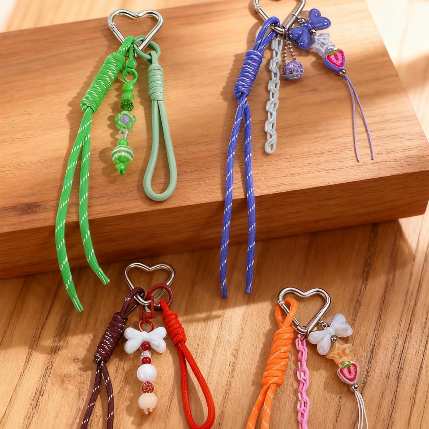 12Pcs Paracord Charm Bag Keychain Accessories, Braided Rope Keychain with 12 Colors, Lightweight Bag Charms for Women, Fashionable Backpack & Gym Bag Accessories, Gift Ideas - Image 6