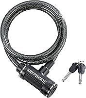 Kryptonite Parkview 6ft x 12mm Braided Steel Bike Cable Lock - Anti-Theft Security for Bikes, Scooters, Gates with Keys
