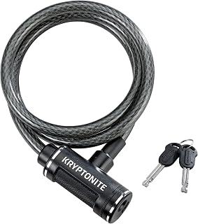 Kryptonite Parkview 6ft x 12mm Braided Steel Bike Cable Lock - Anti-Theft Security for Bikes, Scooters, Gates with Keys