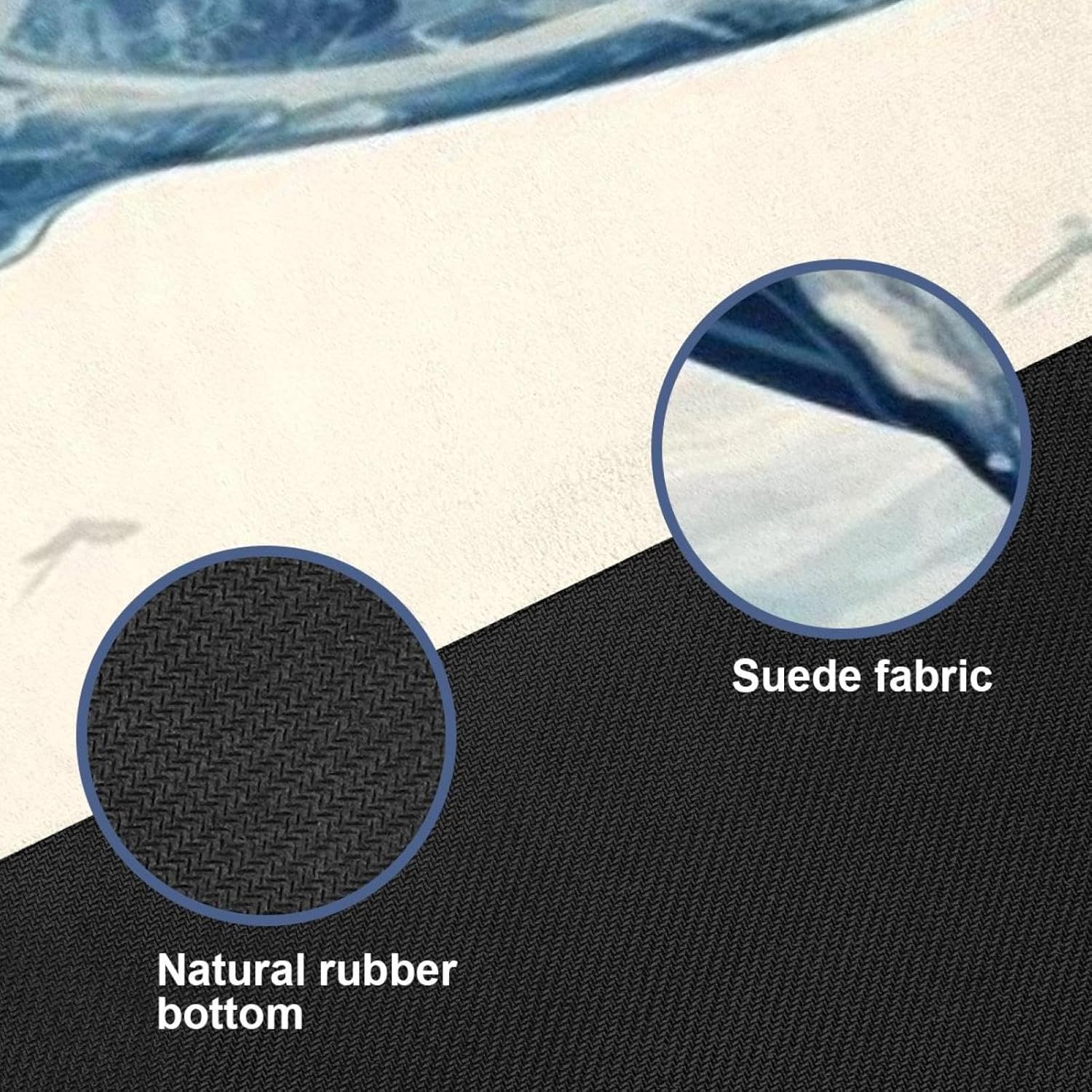 Yoga Towel, Whale Sea Pattern Non Slip Sweat Absorbent Hot Yoga Mat Towel for Hot Yoga, Pilates and Fitness - 72.8" x 26.8"