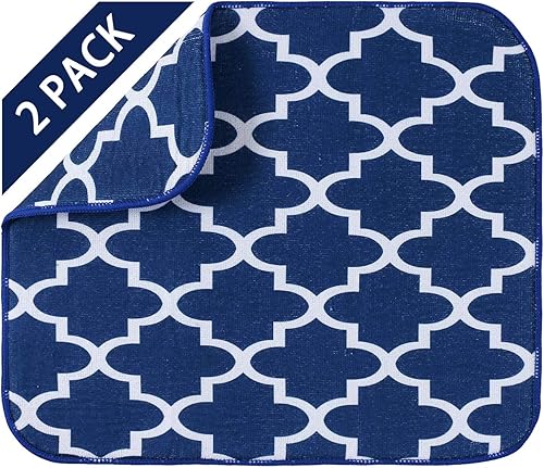 Tapete de secado de platos Marruecos, absorbente de poliéster, lavable a máquina, de secado rápido, tapete escurridor de platos para encimera de