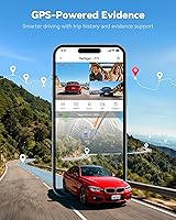 Vista 5 de REDTIGER F17 - Cámara de tablero de 4K, 3 canales, con GPS integrado y WiFi de 5GHz, con tarjeta de 64GB, 2160P+1080P+1080P frontal y trasera