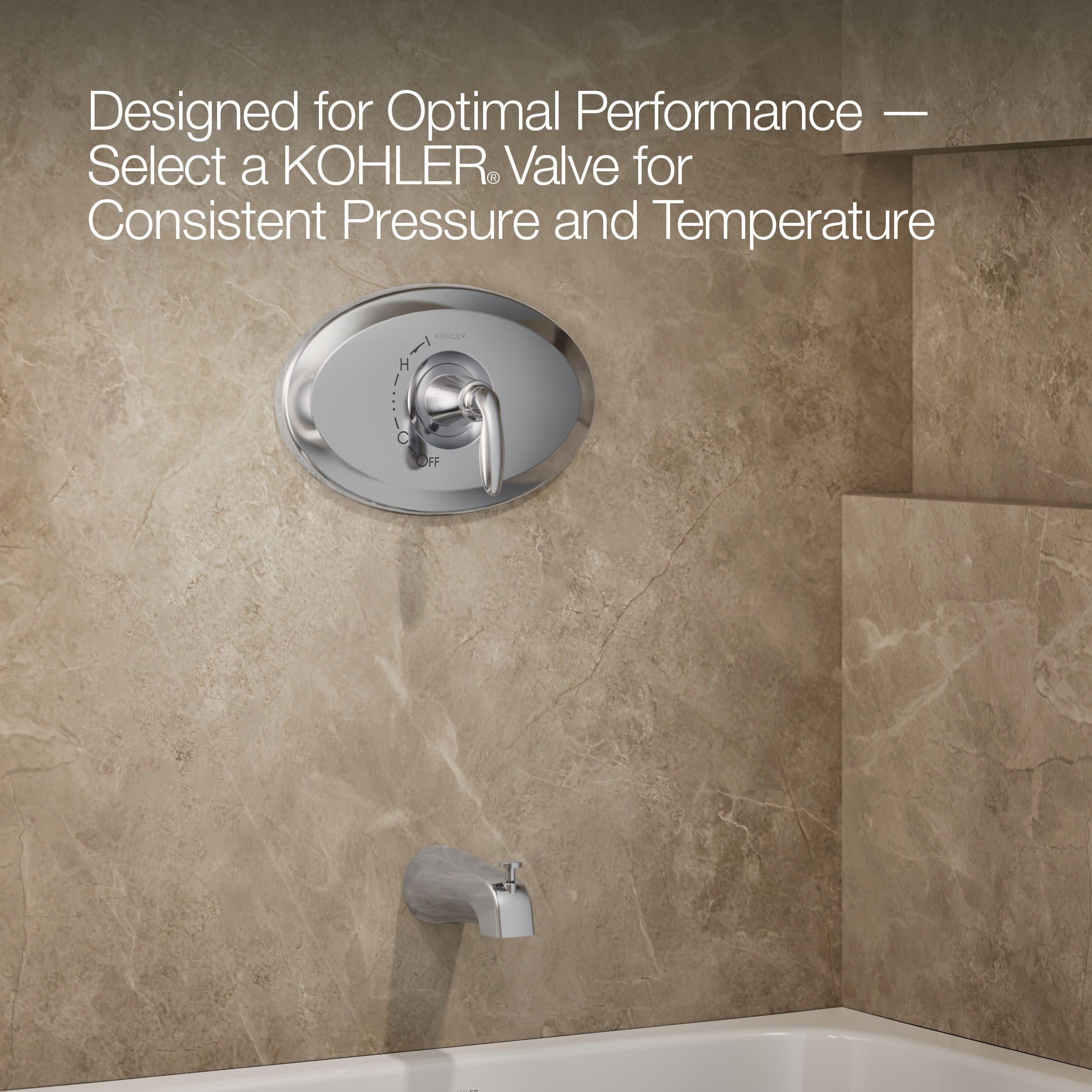 Kohler TS21948-4Y-CP K-TS21948-4Y-CP Remodel Rite-Temp Kit de molduras de baño y ducha, 2.5 GPM, cromo pulido