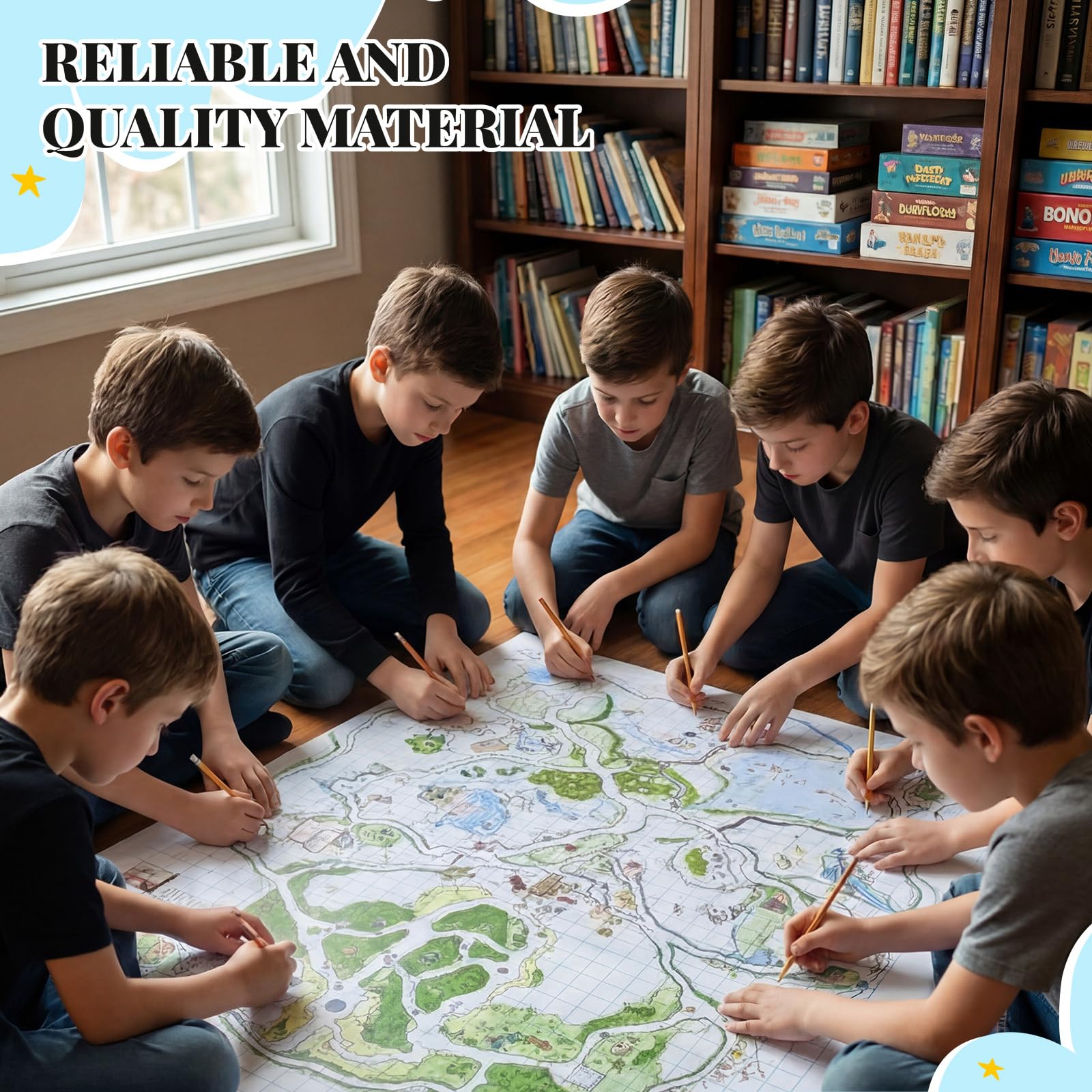 Jetec 2 rotoli di carta millimetrata, carta a quadretti grandi, rotolo di carta a griglia con griglia da 2,5 cm per casa, scuola, classe, forniture didattiche, regali per bambini, studenti, 19,7 x 60