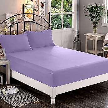 Elegant Comfort 1500 Premium Quality Fitted Sheet Ultra Soft 18-24 Inch Extra Deep Pocket - Single Fitted Sheet for High Mattress - Wrinkle Free with Smart Storage Pockets, King, Lavender