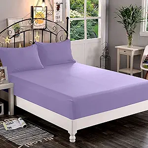 Elegant Comfort 1500 Premium Hotel Quality 1-Piece Fitted Sheet, Softest Quality Microfiber - Deep Pocket up to 16 inch, Wrinkle and Fade Resistant, Full, Lavender