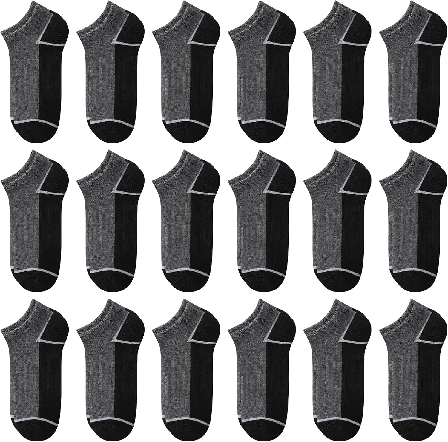 18 Pairs Boys Ankle Socks, Thin Low Cut Kids Socks 4-6 6-8 8-10 Years Old, White Black School Socks Boys/Girls
