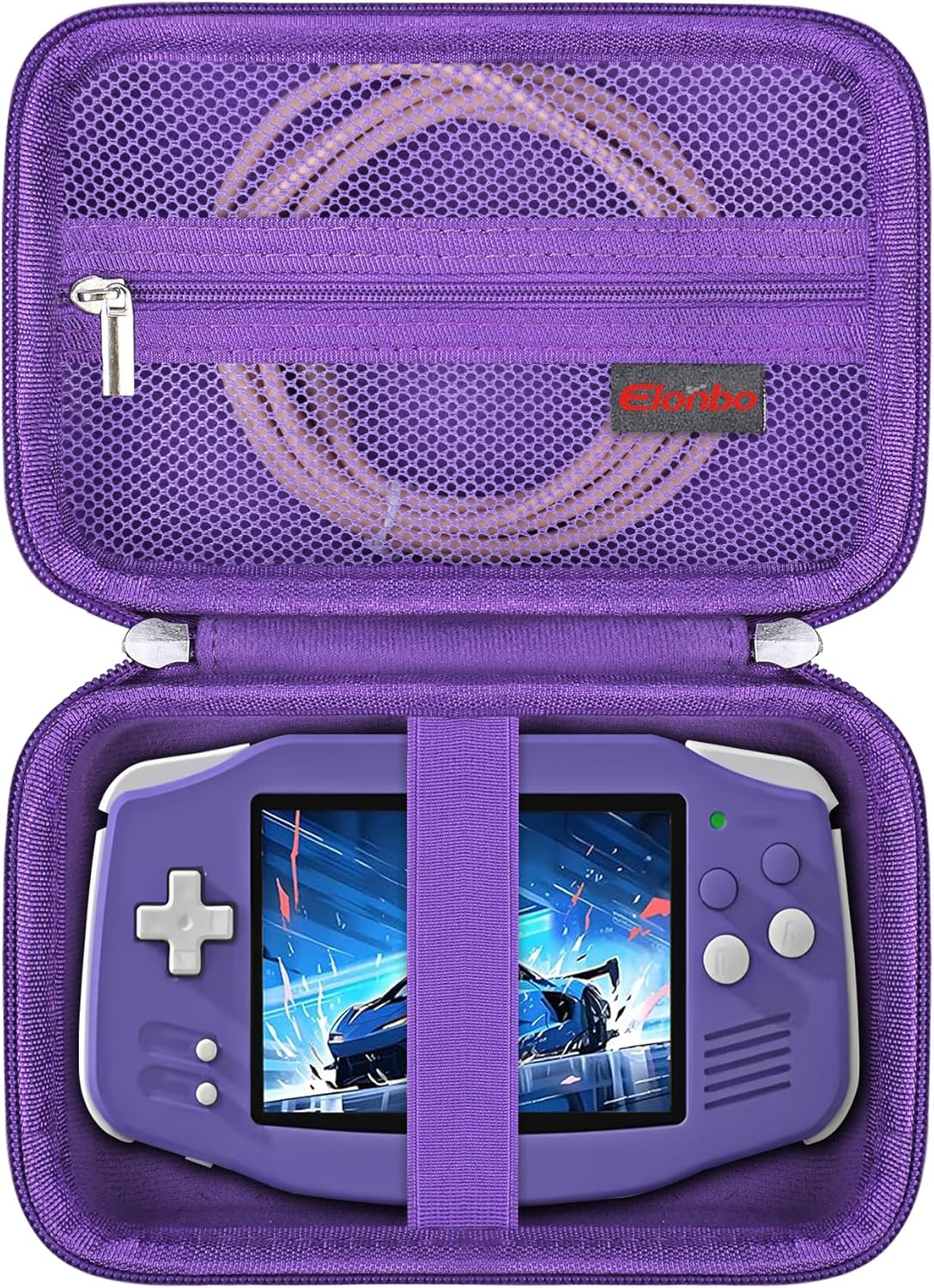 Elonbo Carrying Case for GiipGoop/Anbernic RG34XX Retro Handheld Game Consoles, RG34XX Classic Retro Gaming Console Portable Gaming Console Storage Bag, Linux System Games Organizer Holder, Purple