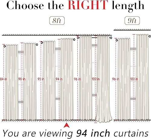 Miniatura 4 de XTMYI - Juego de 2 paneles de cortinas de lino con pestaña trasera, cortinas traslúcidas para ventana, sala de estar y habitación, 50 x 94 pulgadas