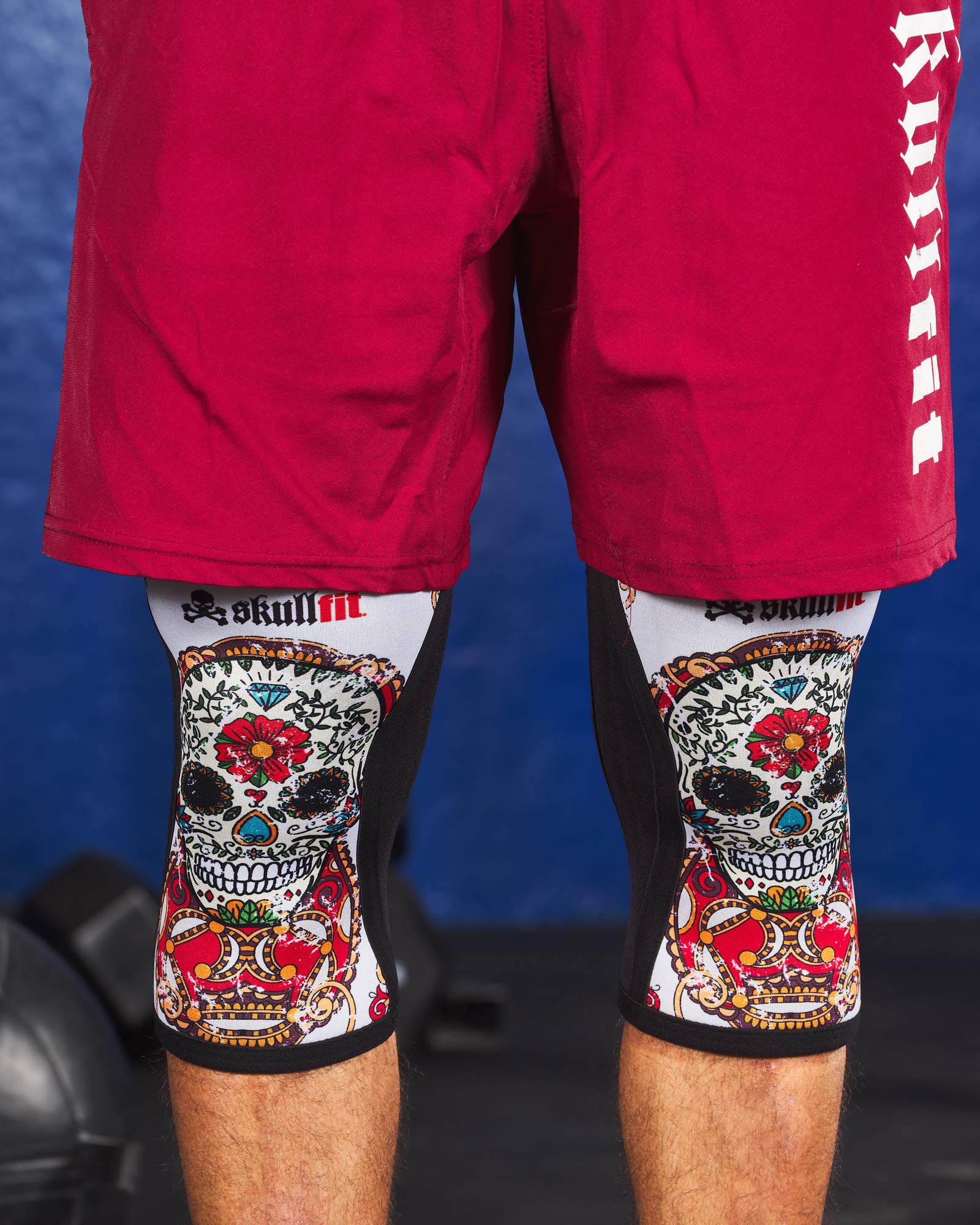 Skullfit Coppia di Ginocchiere Sportive in Neoprene 5 mm Anatomiche per Allenamento, Palestra e Crossfit, Unisex