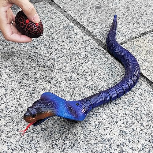 Vista 22 de Tipmant Juguete de animal a control remoto realista de serpiente a control remoto para gatear, eléctrico electrónico, funciona con pilas, honrado